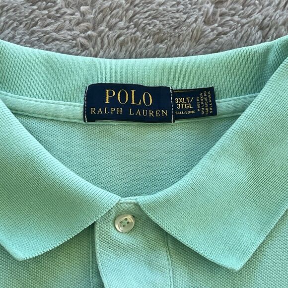 Polo Ralph Lauren Men’s Polo Shirt Short Sleeve 3XLT Tall Blue Green Lot of Two - Picture 9 of 11